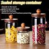 Glass Storage Jars with Wood Lids,Airtight Clear Containers for Kitchen Pantry,Tea,Spices and Coffee Beans