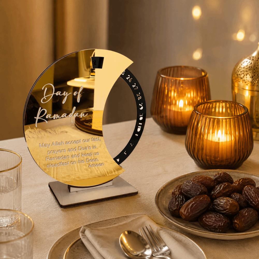Rotatable Crescent Desktop Calendar 7.87x7.87in Holiday Table Decor Home Table Display