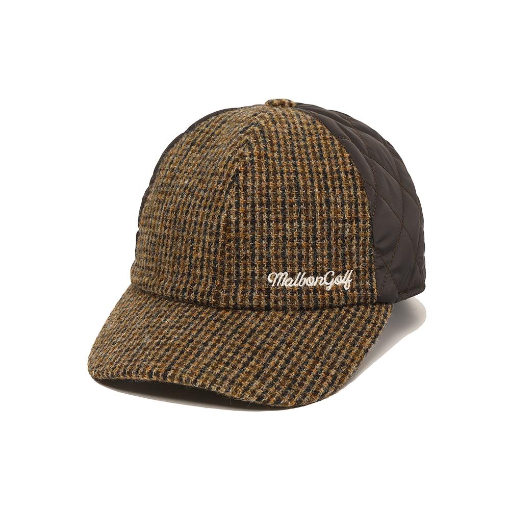 MALBON GOLF Woolen Padded Malbon Script Cap Brown