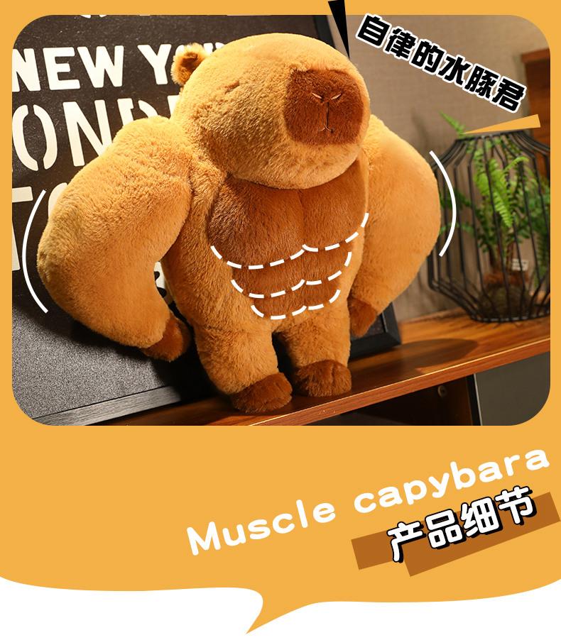 Internet Celebrity Muscular Capybara Plush Doll – Cute Ugly Pillow Gift