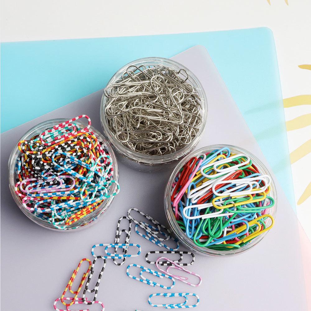 Nickel-Plated Silver Paper Clips, 28mm, Rust-Proof Binder Clips, Creative Office Bookmarks