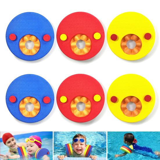 6 Pcs Kids Float Discs Swim Arm Bands EVA Foam Floating Sleeves Summer Pool Swimming Arm Float Rings for Children Ages 3-6