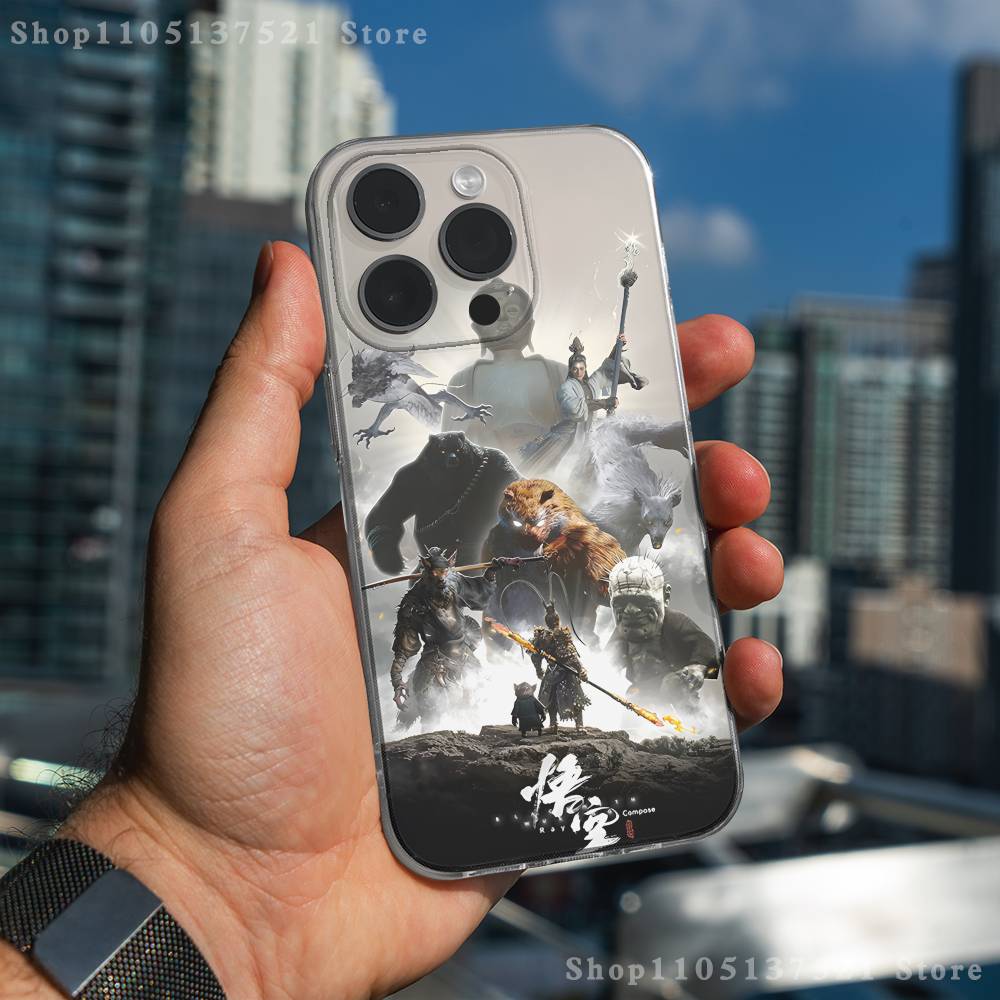 Black Myth Wukong Phone Case For iPhone 17,16,11,15,13,14,12,Air,Mini,Plus,Pro,Max,Plus,E Clear Soft Shell