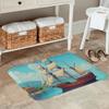 1PC Boat pattern Kitchen Rug Non-Slip Door Mat Pop design Bathroom Rug Bath Mat Carpet for Home Sink Laundry Decoreeree