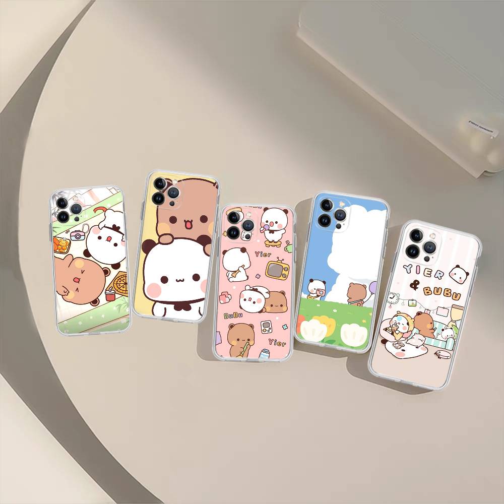 Character Bubu And Dudu Transparent Phone Case For IPhone 16 15 14 13 12 11 Pro Max Plus Soft Cover