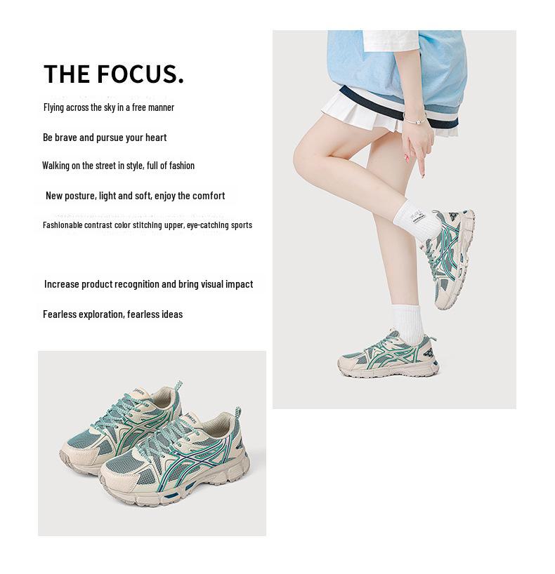 Women's Summer 2024 Mesh Retro Dad Sneakers - Breathable, Thick-Soled, Lightweight, Cushioning Sports Shoes for Running.