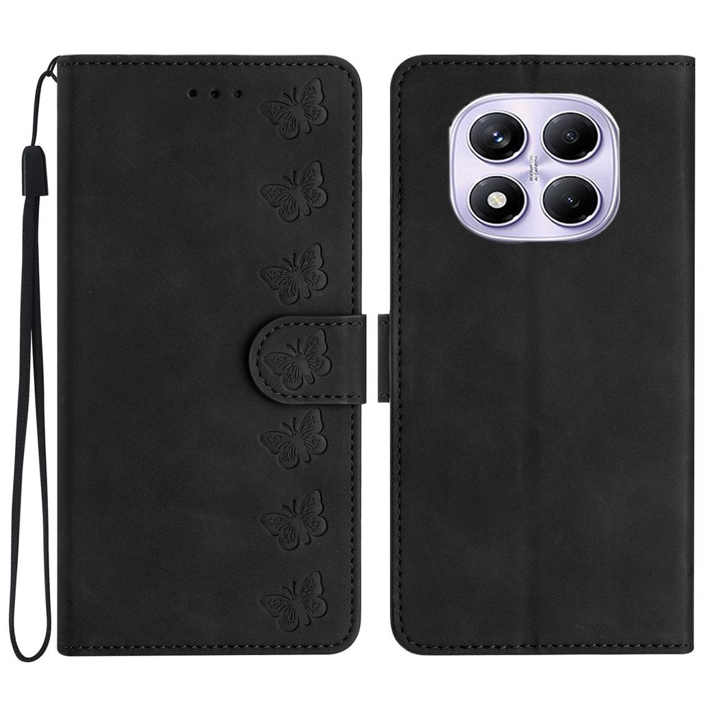 For Xiaomi Redmi Note 14 Pro 4G Case Imprinted Butterfly Leather Wallet Phone Cover