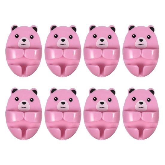 Socket Hanger Cartoon Bear Design Socket Holder Self-Adhesive No-Punch Wall Socket Holders Cable Management