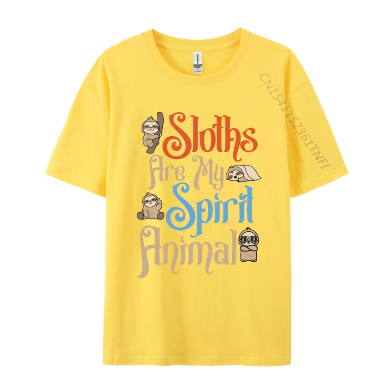 Sloths Are My Spirit Animal Funny Sloth T Shirts Men Pure Cotton Tees Free Shipping Graphic Tee Shirt