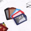 with Clear Lanyard File Leather Imitation Badges Case Bus Card Sets ID Holder Card Sets