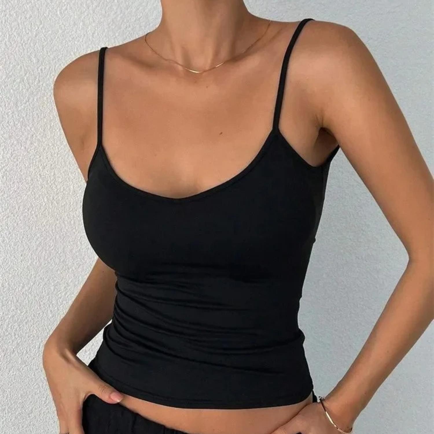 

Women s Backless Cami Crop Top,Summer Solid-Color Casual Sleeveless Top for Streetwear and Y2K Fashion S чёрный