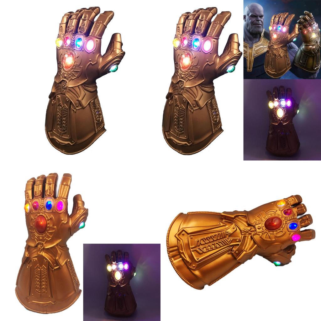 Guantelete del Infinito de Vengadores 3 Infinity War de Calidad Premium Luz LED Guantes de Thanos Accesorio de Cosplay Para Entusiastas