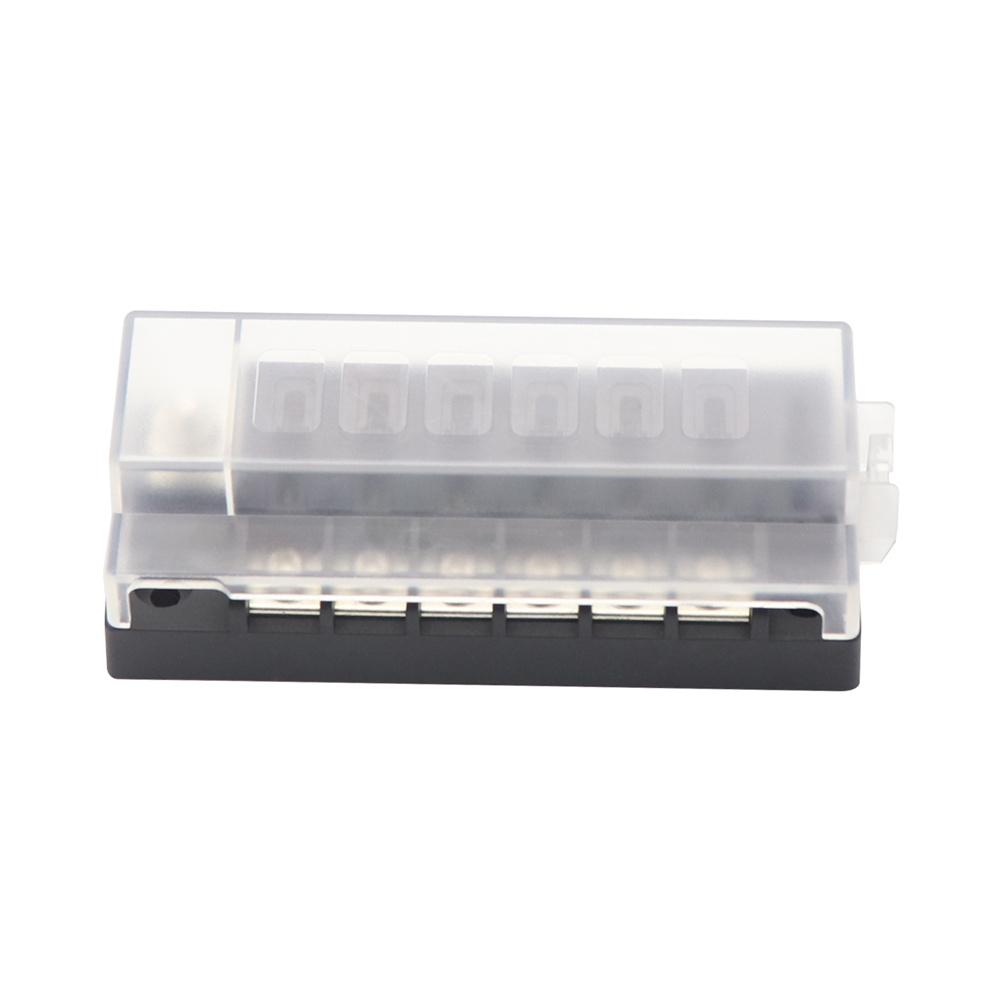 6-Way Compact Fuse Box with Single Input and 6 Outputs