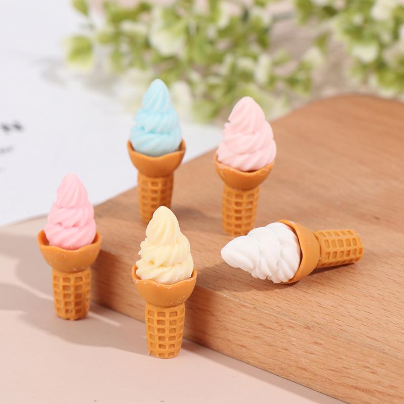 5pcs Miniature Dollhouse Adorable Resin Milkshake Juice Candy Sugar ice Cream Pretend Enjoy Food designed for Pretend Enjoy Kitchen Decor Playthings