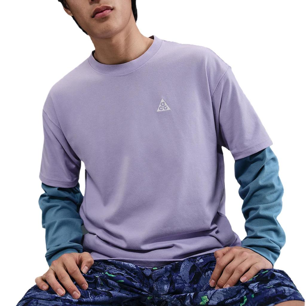 Nike ACG Max 90 Comfortable Fashion Simple Versatile Solid Color Short Sleeve T-Shirt Men Tops Light-Purple HJ0799-515
