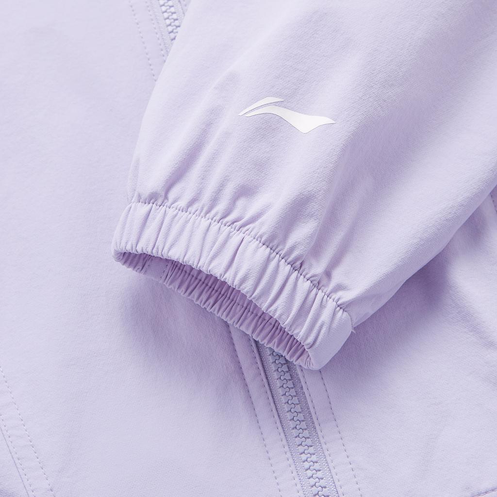 Li-Ning Lettuce Edge Water-Resistant Hooded Loose Cycling Camping Windproof Warm Outdoor Casual Short Jacket Women Jackets Sea-Salt-Purple AFDU942-3