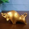 2PCS Gold Wall Street Bull Market Resin Ornaments Feng Shui Fortune Statue Wealth Figurines For Office Interior Desktop Decor