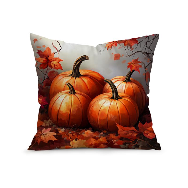 

Домашний Декор Осенние Тыквы и Кленовые Листья Наволочки с Рисунком Чехол для Подушки Подходит для Дивана Спальни Автомобиля Наволочка 16x16Inch