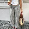 Women Striped Straight Leg Casual Vacation Long Pants
