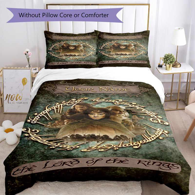 Lord Rings Personalized Name Bedding Set Suitable for Decorate room Breathable Duvet Cover Custom Room Decor Gift for Festivals