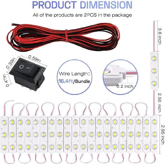 120 LED 12V Car Lights Interior, LED Light Strip Van Interior Lights Kits LED Module Lights, Super Bright Ceiling Lamp For Car Atuo Truck Cargo