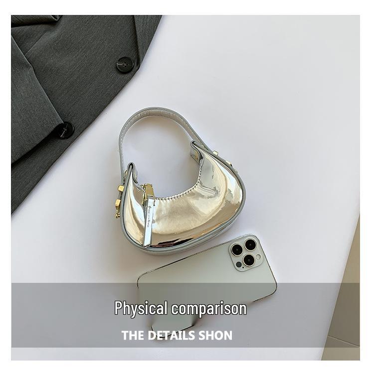 Women's Textured Crossbody Lipstick Bag: Candy Color Mini Crescent