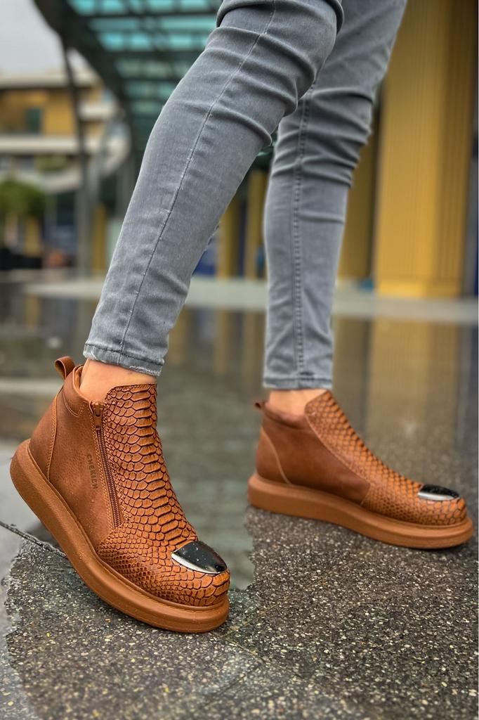 Chekich H Nowa Kolekcja CH133 Coccodrillo Męski But Biały Czarny Brązowy Tan