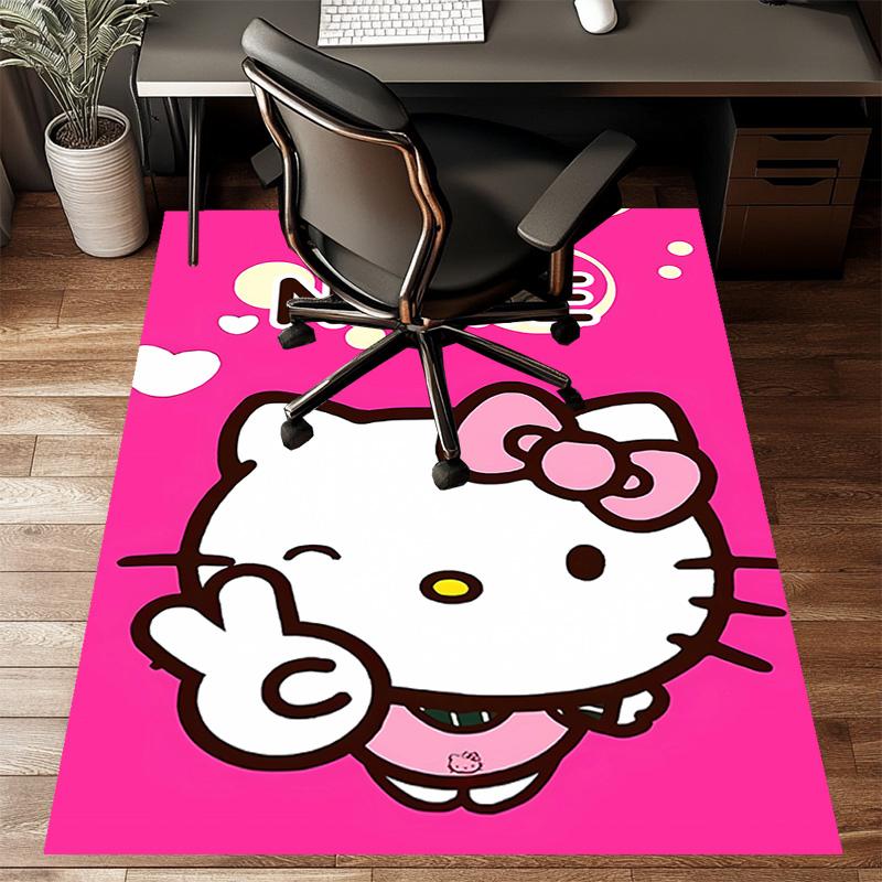 Custom HelloKitty Mat Personalized Name, Polyester Washable Indoor Entryway Rug, Gift for Christmas, Easter, Thanksgiving Day