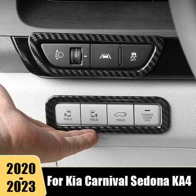 Pour Kia Carnival Sedona KA4     Cache de cadre d'interrupteur de réglage de phare de voiture Autocollant de garniture d'interrupteur de commande centrale automatique