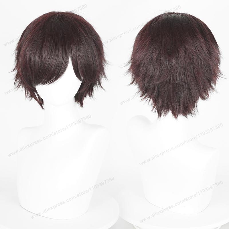 Anime 30cm Short Straight Cosplay Wig Black White Green Brown Purple Blue Gray Red Gold Man Women Heat Resistant Synthetic Hair