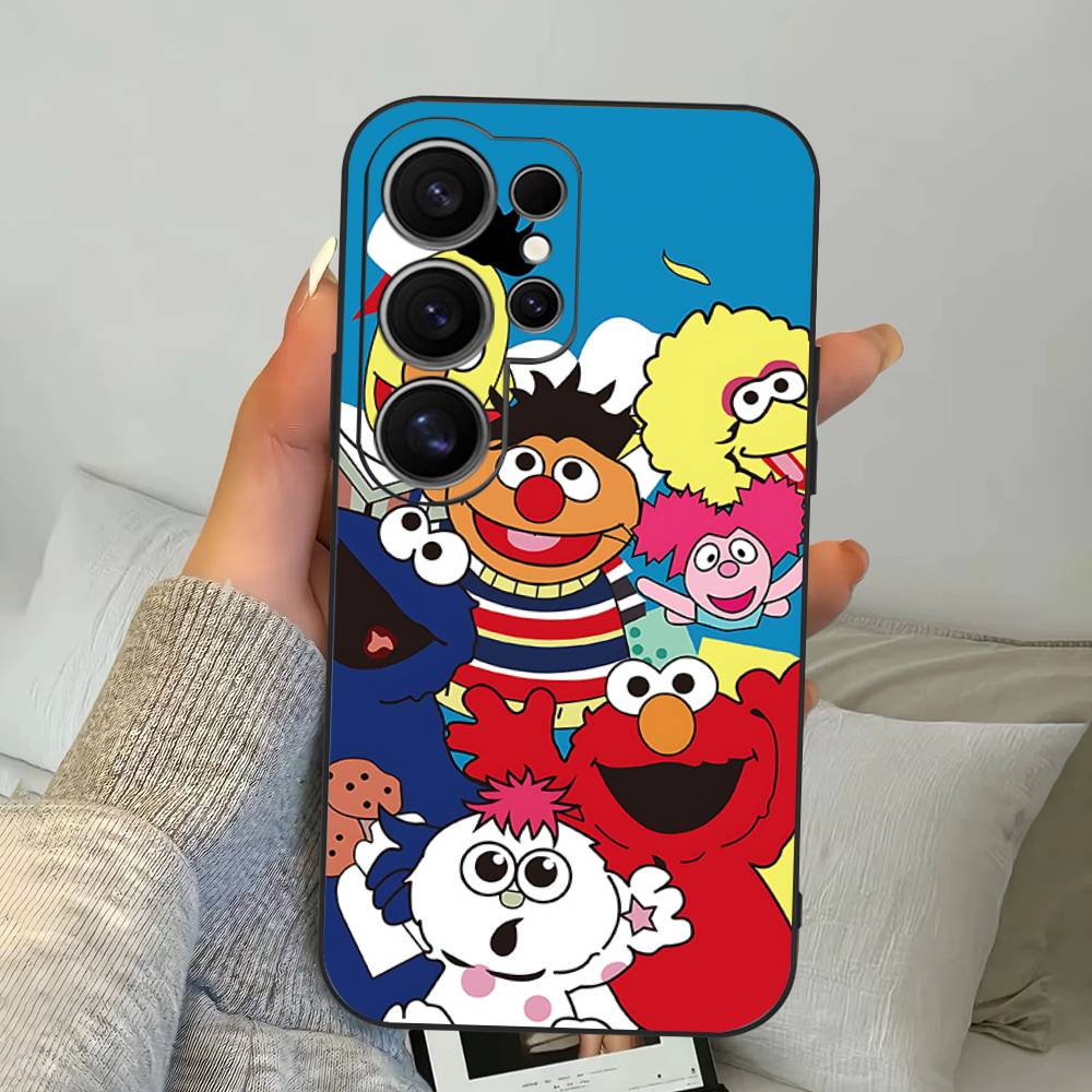 Cartoon S-Sesame S-Street Phone Case For Samsung S 24 Fe 25 Ultra Plus 20 Lite 21 30 22 23 24 22 Ultra 5G Fundas
