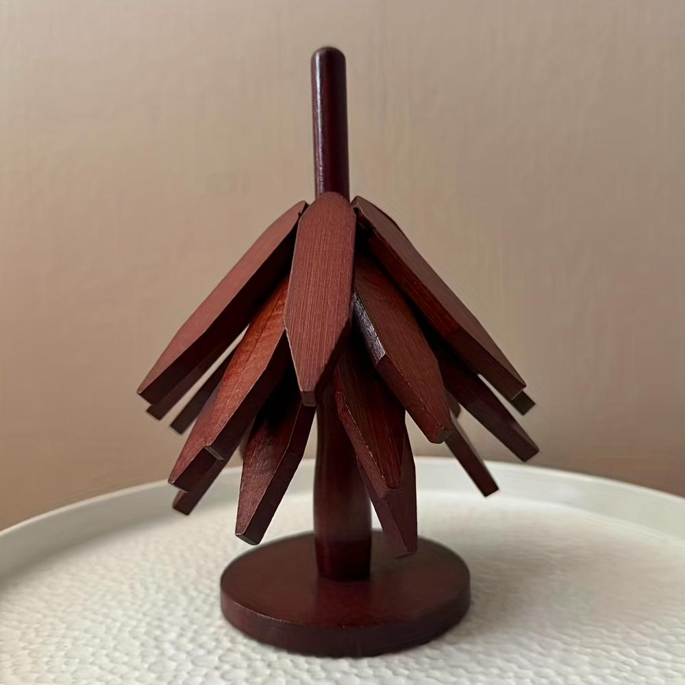 Набор изоляционных подставок из массива дерева, термостойкая подставка для стола, бытовая термостойкая подставка для посуды, натуральная складная кухонная тренога