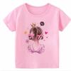 Summer Boys Girls Short Sleeves T-Shirts Children's Pink Panda T Shirt Baby Girl O-Neck Cute Funny Kids Tee Casual Y2k Tops