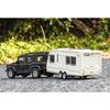 Simulation 1/32 Scale Land Rover Trailer RV Car Model Pullback Sound Light Caravans Model Diecast Toy Vehicle Children Boy Toy