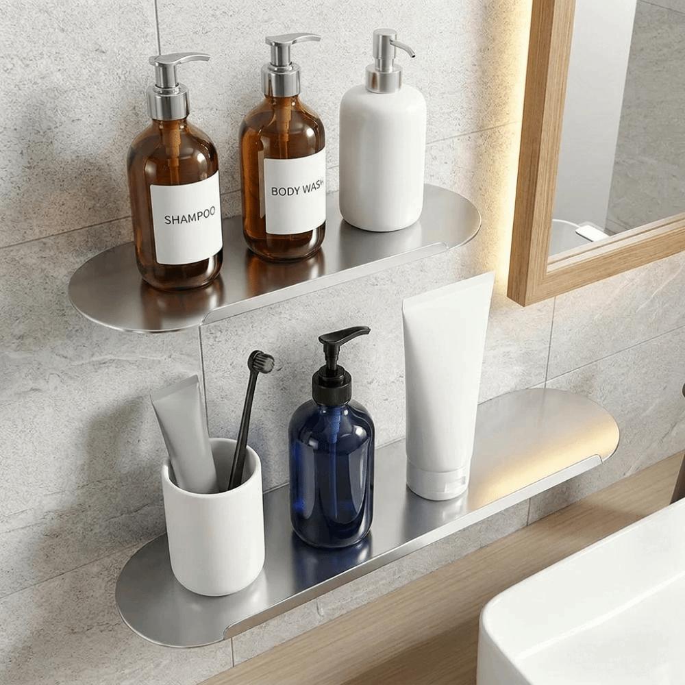 Wall Mounted Wall Floating Shelf Rectangular Spice Rack Bathroom Storage Rack for Living Room