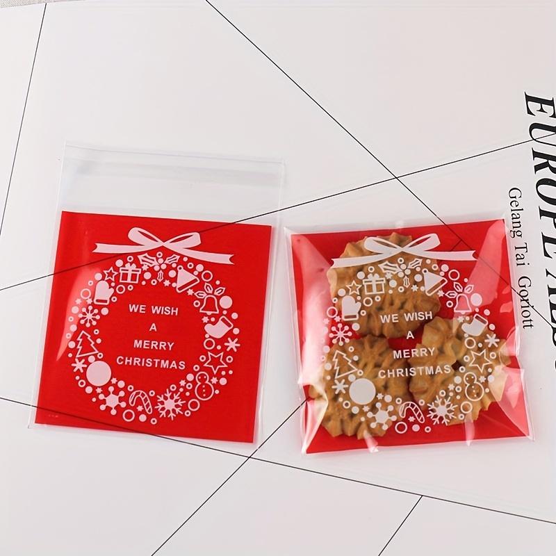 200 Pcs Christmas Packaging Mooncake Bags Holiday Cookie Bags Candy Food Bags Clear Self-Sealing Bags  Baking Self-Sealing Self-Adhesive Bags