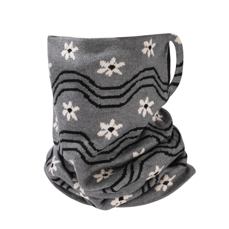 Fashion Versatile Knitted Scarf Autumn and Winter Outdoor Cycling Warm Neck Cover Windproof Half Cover Extended Ear Hanging Mask