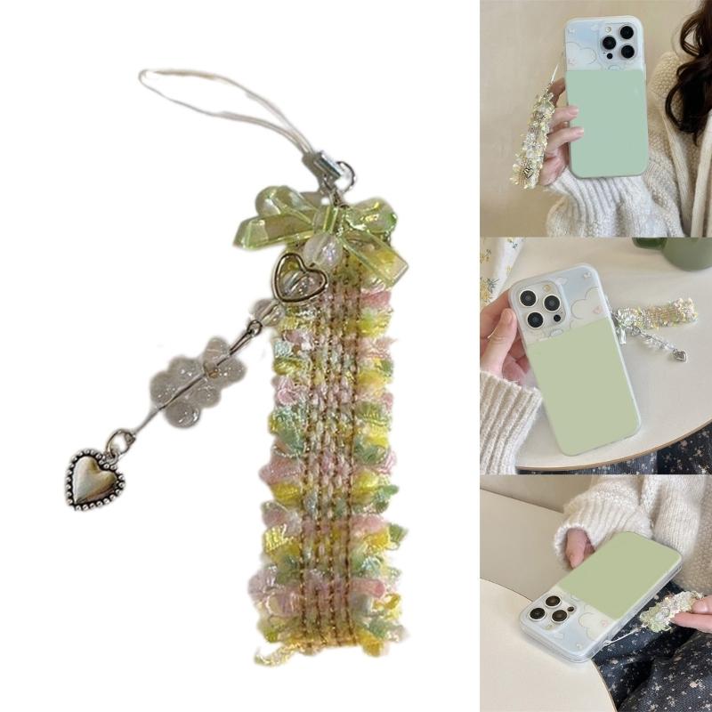 Delicate Handmade Acrylic Bead Keychain Fashion Forward Acrylic Bead Keyring Elegant Handmade Phone Straps Chain Charm