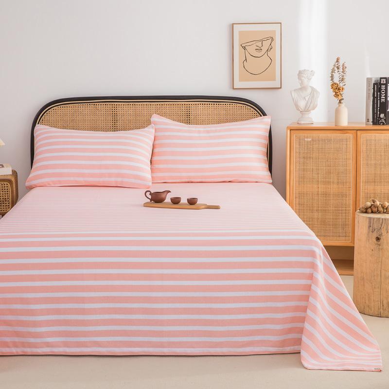 Wholesale 100% cotton old coarse cloth sheets pure cotton kang single three-piece set single piece soft mat student dormitory mat