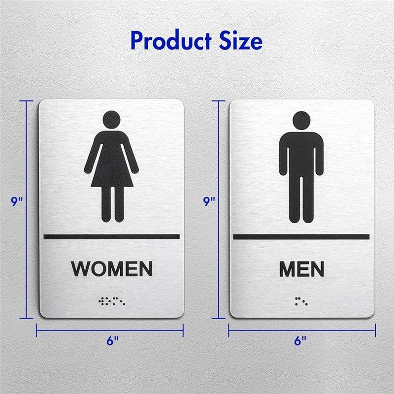 Premium-For Business Bathroom Door Signs, Men' S& Women' S Restroom Signs Raised Braille