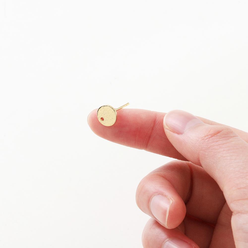 10Pcs 14K/18K Gold Color Plated Brass Frosted Ear Stud Earring Hooks for Jewelry Making DIY Earrings Accessories Supplies