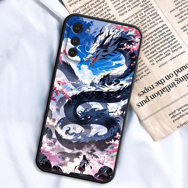 Anime Dragon Design Phone Case For Motorola G85 Edge 50 G24 G35 G14 G04 40 G72 G34 G G54 G13 G32 5G Black