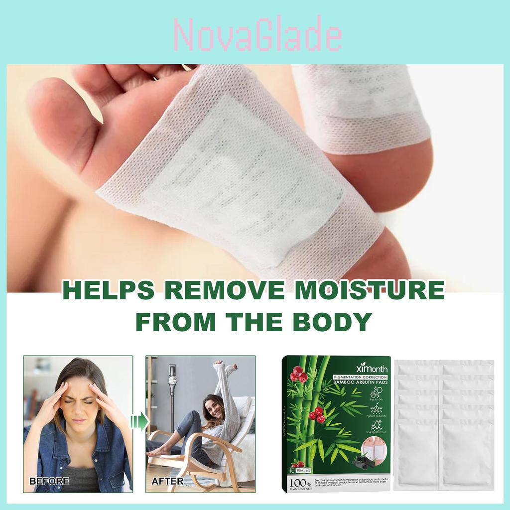 Ximonth Bamboo Charcoal Deep Cleansing Foot Patches For Stress Relief And Improved Sleep