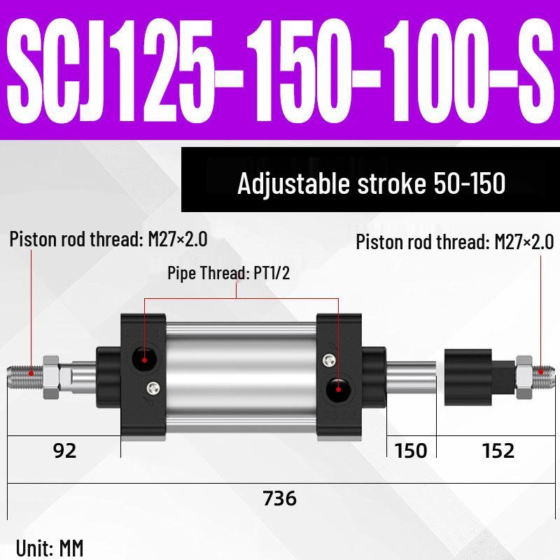 SCJ Adjustable Stroke High Thrust Pneumatic Cylinder SCJ32-160