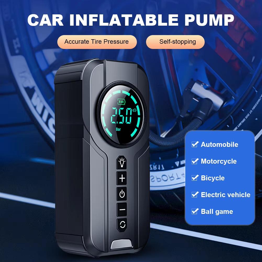 Intelligent 4-in-1 Car Emergency Starter Air Pump Mobile Power Lighting Portable Outdoor Emergency Portable Air Compressor Car Tire Inflator