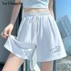 Pantaloni scurți sport La Chapelle pentru femei, cu talie înaltă și picior larg
