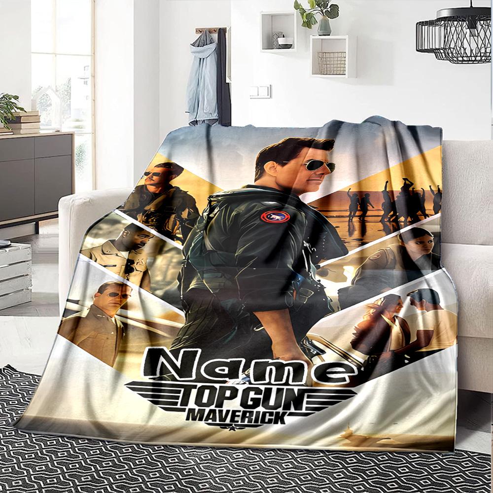 Customiz Name Personality Top Gun Maverick Blanket Soft &Warm Sofa Office Bed Travel Lunch Break Blanket, Gift Suitable All Seasons