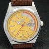 Seiko 5 AUTOMATIC VINTAGE REFURBISHED 6309A JAPAN MENS YELLOW WATCH A440914-4 Sk-a440914