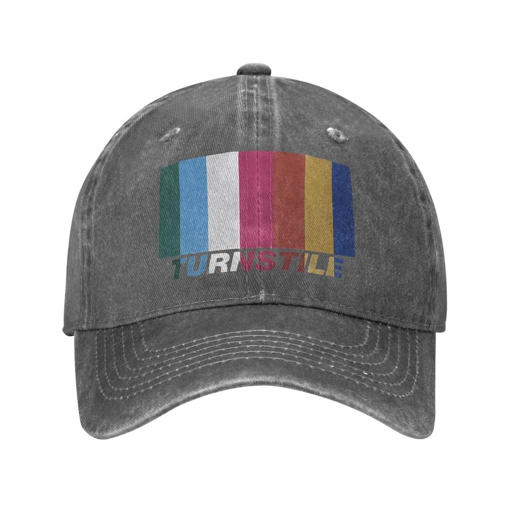 Fashionable Adjustable Baseball Cap Featuring a Printed Design of The Unisex American Hardcore Punk Band Turnstile Made from Di