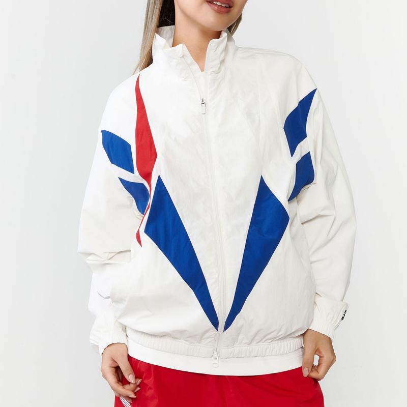 Reebok Color Block Stand Collar Sweatshirt Unisex Sweatshirt White REJU4EJ30OW